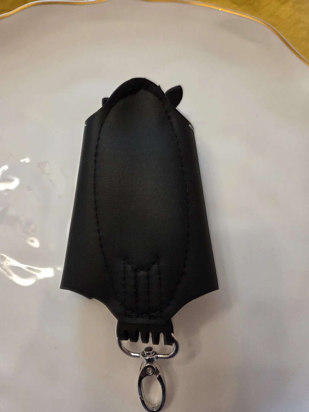 Black Bat Faux Leather Keychain/Bag Charm/Coin Purse